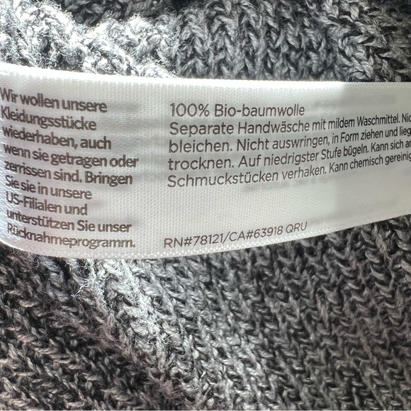 Eileen Fisher 100% Organic Cotton High Collar Button Closure Sweater Size M - Picture 9 of 9